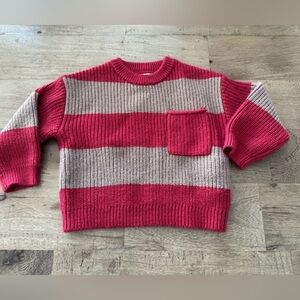 Zara chunky Striped Red and Tan knit size 9-12 months